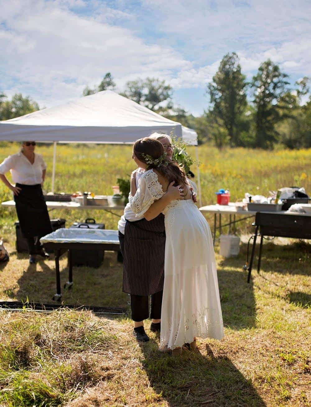 A Bride hugging Bonnie