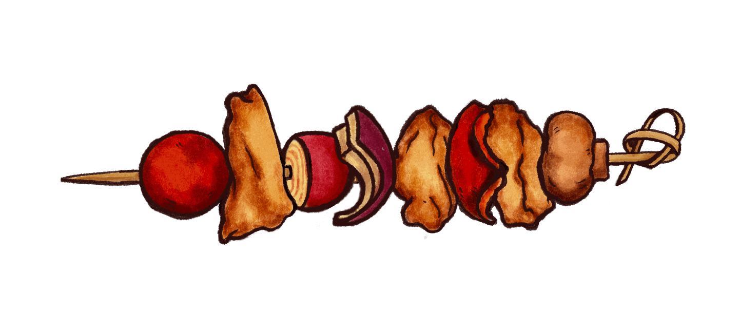 SKEWER Illustration of a skewer